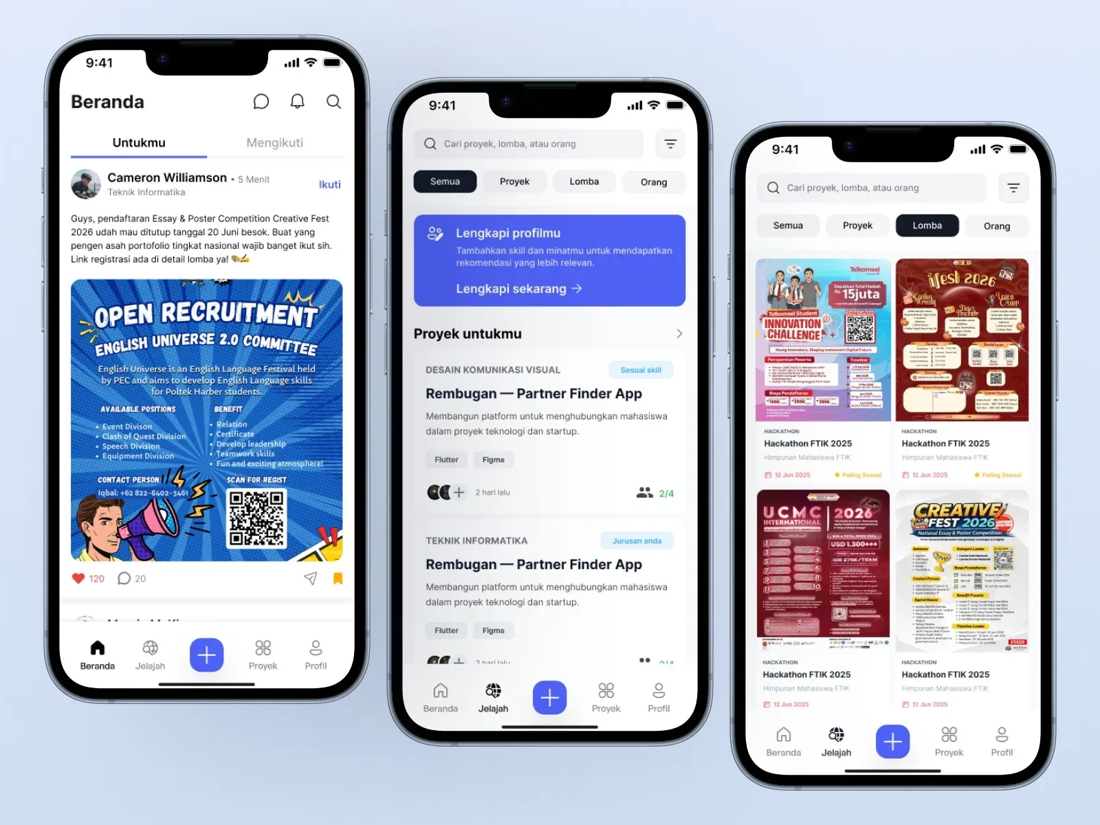 Rembugan mobile app interface